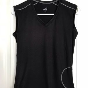 Black exercise top.